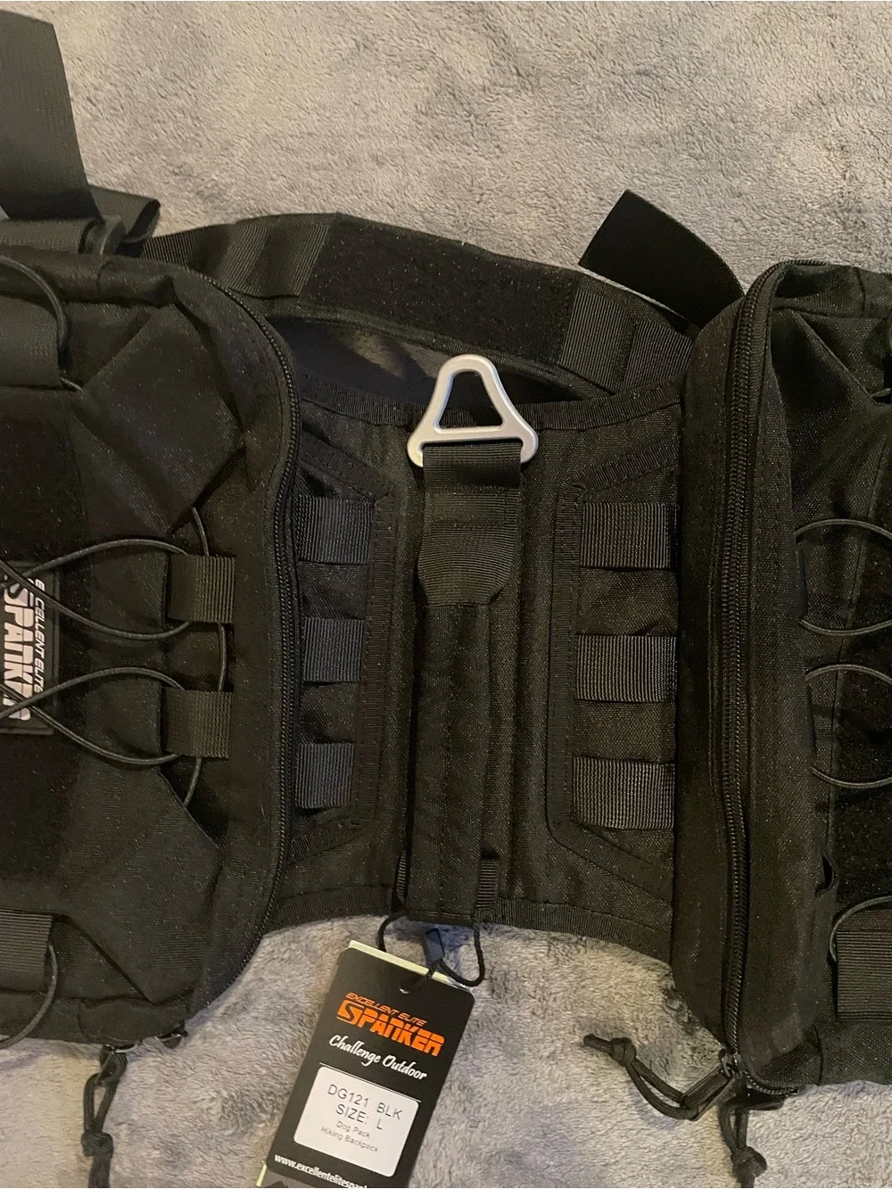 Excellent Elite Spanker Dog Pack Hiking Backpack for Large Dogs Black 2 Compart